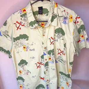 Disney Winnie the Pooh Earth Day Scenic Woven Button-Up